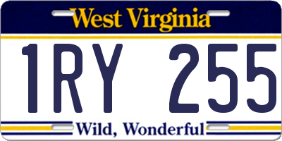 WV license plate 1RY255