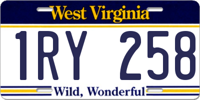 WV license plate 1RY258