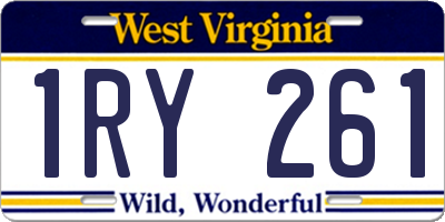WV license plate 1RY261