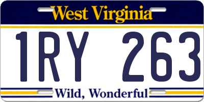 WV license plate 1RY263
