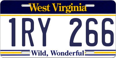 WV license plate 1RY266
