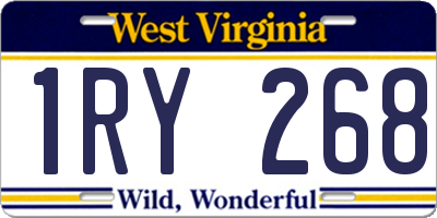 WV license plate 1RY268