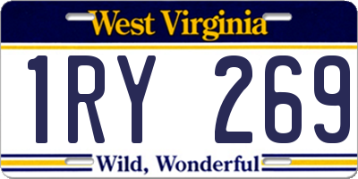 WV license plate 1RY269