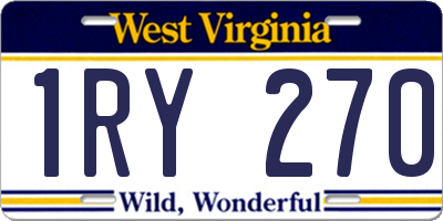 WV license plate 1RY270