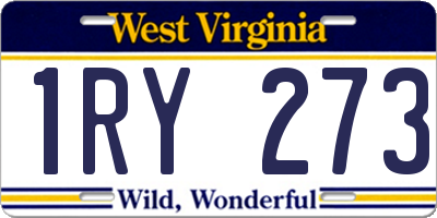 WV license plate 1RY273