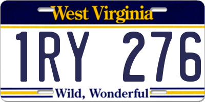 WV license plate 1RY276