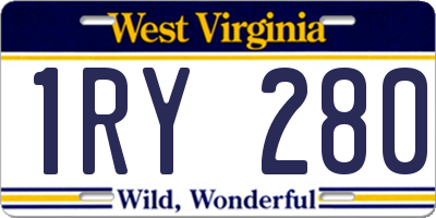 WV license plate 1RY280