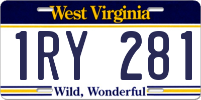 WV license plate 1RY281