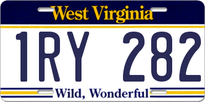 WV license plate 1RY282
