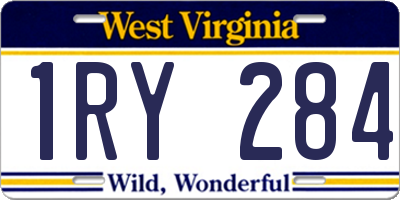 WV license plate 1RY284