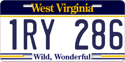 WV license plate 1RY286