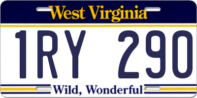 WV license plate 1RY290