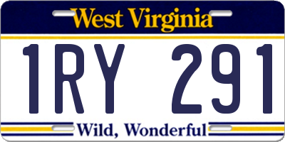 WV license plate 1RY291