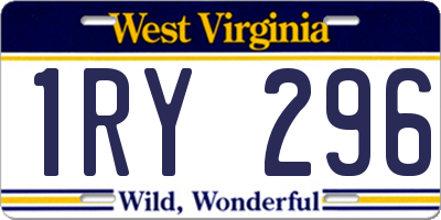 WV license plate 1RY296