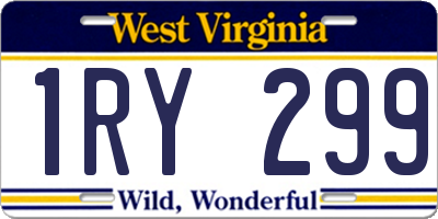 WV license plate 1RY299