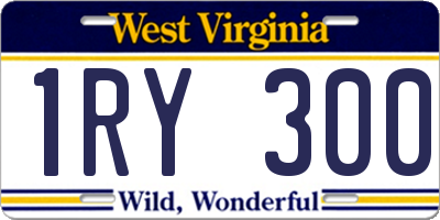 WV license plate 1RY300