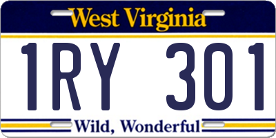 WV license plate 1RY301
