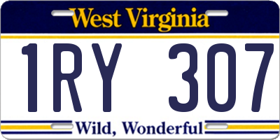 WV license plate 1RY307