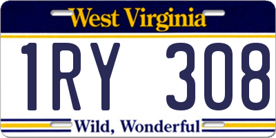 WV license plate 1RY308