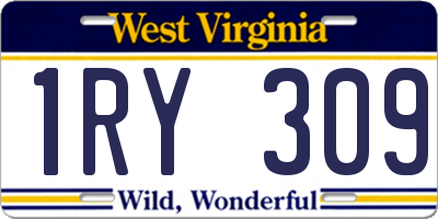 WV license plate 1RY309