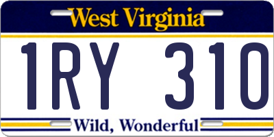 WV license plate 1RY310