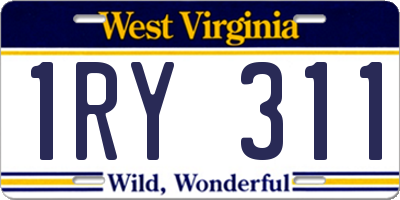 WV license plate 1RY311