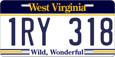 WV license plate 1RY318