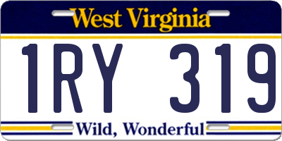 WV license plate 1RY319