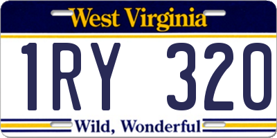 WV license plate 1RY320