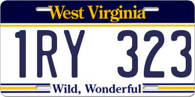 WV license plate 1RY323