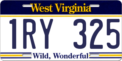 WV license plate 1RY325