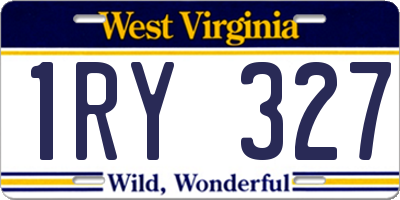 WV license plate 1RY327