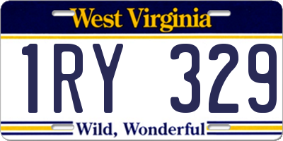 WV license plate 1RY329