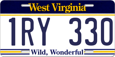 WV license plate 1RY330