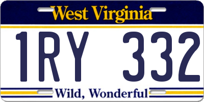 WV license plate 1RY332