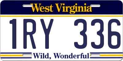 WV license plate 1RY336