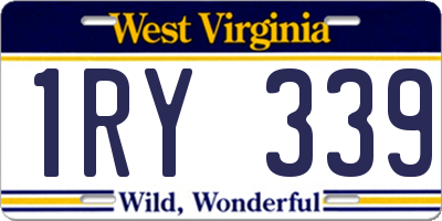 WV license plate 1RY339