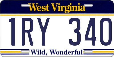 WV license plate 1RY340