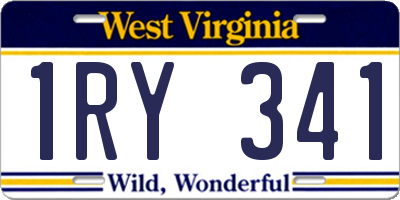 WV license plate 1RY341