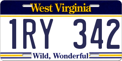 WV license plate 1RY342