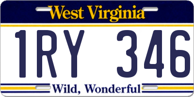 WV license plate 1RY346