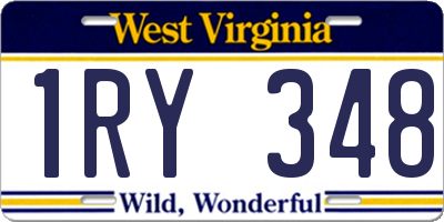 WV license plate 1RY348