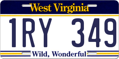 WV license plate 1RY349