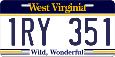 WV license plate 1RY351