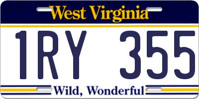 WV license plate 1RY355