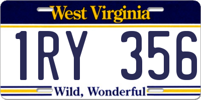 WV license plate 1RY356