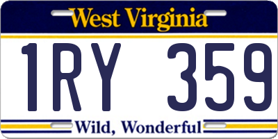 WV license plate 1RY359