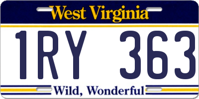 WV license plate 1RY363