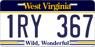 WV license plate 1RY367