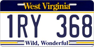 WV license plate 1RY368